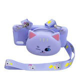 For HUAWEI Y5 2018/Y5 2019 Cellphone Case Mobile Phone Shell Shockproof TPU Cover with Cartoon Cat Pig Panda Coin Purse Lovely Shoulder Starp  Purple