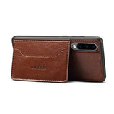 For Samsung A50 Retro PU Leather Wallet Card Holder Stand Non-slip Shockproof Cell Phone Case coffee