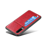 For Samsung A50 Retro PU Leather Wallet Card Holder Stand Non-slip Shockproof Cell Phone Case red