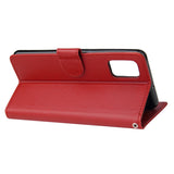 For Samsung A51 Phone Case PU Leather Shell All-round Protection Precise Cutout Wallet Design Cellphone Cover  Red