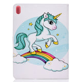 For iPad Pro 11 Laptop Protective Case Smart Stay Color Painted PU Cover with Front Snap unicorn
