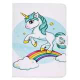 For iPad Pro 11 Laptop Protective Case Smart Stay Color Painted PU Cover with Front Snap unicorn