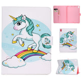 For iPad Pro 11 Laptop Protective Case Smart Stay Color Painted PU Cover with Front Snap unicorn