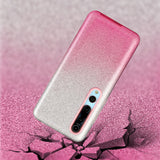 For XIAOMI CC9E/A3/10/10 PRO/K20/K20 pro Phone Case Gradient Color Glitter Powder Phone Cover with Airbag Bracket Pink