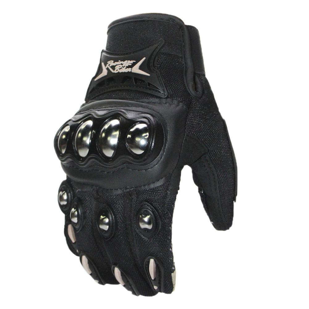 Outdoor Sports Cycling Stainless Steel Protective All-finger Motorcycle Touch Screen Gloves black_XL