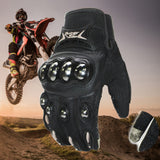 Outdoor Sports Cycling Stainless Steel Protective All-finger Motorcycle Touch Screen Gloves black_XL
