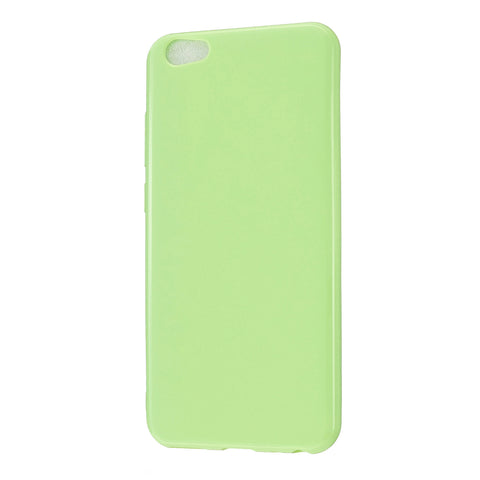 For VIVO Y67/Y71 Cellphone Cover Glossy TPU Phone Case Anti-Dust Stain-proof Easy Install Screen Protector Fluorescent green