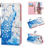 For HUAWEI honor 7C / Enjoy 8/Y7PRIME 2018/Y7 PRO 2018/NOVA2 LITE 3D Coloured Painted PU Magnetic Clasp Phone Case with Card Slots Bracket Lanyard Tower couple