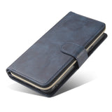 For Samsung A10/A20/A30/A50/A30S/A50S Pu Leather  Mobile Phone Cover Zipper Card Bag + Wrist Strap blue