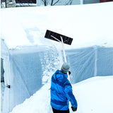 Oshion Extendable Aluminum Snow Rake, 5ft-20ft Sturdy Lightweight PP Snow Removal Tool with Wide Blade & 5-Section Tubes & TPE Anti-Skid Handle, Suitable for Clearing Roof Vehicle Snow, Wet Leaves,Dri **