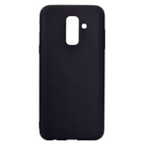 for Samsung A6 plus 2018 Lovely Candy Color Matte TPU Anti-scratch Non-slip Protective Cover Back Case black