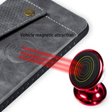 For Samsung A70 Double Buckle Non-slip Shockproof Cell Phone Case with Card Slot Bracket gray