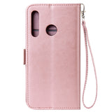 For Huawei Enjoy 9-Y7 2019-Y7 PRIME 2019 with fingerprint hole - Y7 PRO 2019 Solid Color PU Leather Zipper Wallet Double Buckle Protective Case with Stand & Lanyard black