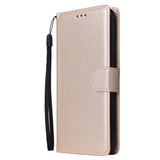 For OPPO Realme 3 pro Flip-type Leather Protective Phone Case with 3 Card Position Buckle Design Phone Cover  Gold