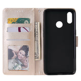 For OPPO Realme 3 pro Flip-type Leather Protective Phone Case with 3 Card Position Buckle Design Phone Cover  Gold