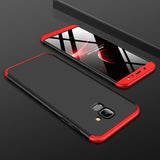 For Samsung A6 2018 360 Degree Protective Case Ultra Thin Hard Back Cover Red black red