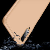 For Samsung A7 2018 3 in 1 360 Degree Non-slip Shockproof Full Protective Case Gold_Samsung A7 2018