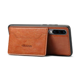 For Samsung A50 Retro PU Leather Wallet Card Holder Stand Non-slip Shockproof Cell Phone Case brown