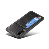 For Samsung A50 Retro PU Leather Wallet Card Holder Stand Non-slip Shockproof Cell Phone Case black