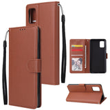 For Samsung A51 Phone Case PU Leather Shell All-round Protection Precise Cutout Wallet Design Cellphone Cover  Black