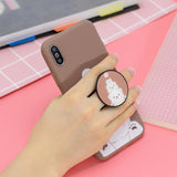 For HUAWEI MATE 20 pro Pure Color Phone Cover Cute Cartoon Phone Case Lightweight Soft TPU Phone Case with Matching Pattern Adjustable Bracket 6