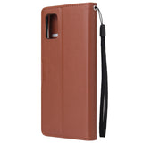 For Samsung A51 Phone Case PU Leather Shell All-round Protection Precise Cutout Wallet Design Cellphone Cover  Brown