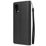 For Samsung A51 Phone Case PU Leather Shell All-round Protection Precise Cutout Wallet Design Cellphone Cover  Black