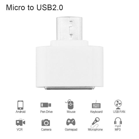 OTG Adapter USB OTG Converter Head SD Card Reader Connection Kit white
