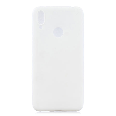 For HUAWEI Y7 2019 Lovely Candy Color Matte TPU Anti-scratch Non-slip Protective Cover Back Case white