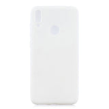 For HUAWEI Y7 2019 Lovely Candy Color Matte TPU Anti-scratch Non-slip Protective Cover Back Case Light blue