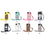 For HUAWEI Y6 2019 Y7 2019 Y9 2019 Cartoon Full Protective TPU Mobile Phone Cover with Mini Coin Purse+Cartoon Hanging Lanyard 1 yellow brown bear
