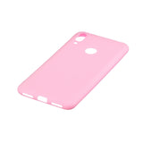 For HUAWEI Y7 2019 Lovely Candy Color Matte TPU Anti-scratch Non-slip Protective Cover Back Case dark pink