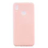 For HUAWEI Y7 2019 Lovely Candy Color Matte TPU Anti-scratch Non-slip Protective Cover Back Case dark pink