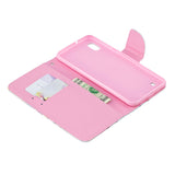 For Samsung A10/A20/A30 Smartphone Case PU Leather Wallet Design Cellphone Cover with Card Holder Stand Available peach blossom