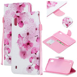 For Samsung A10/A20/A30 Smartphone Case PU Leather Wallet Design Cellphone Cover with Card Holder Stand Available peach blossom