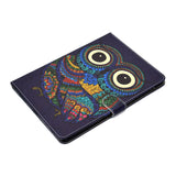For iPad Pro 11 Laptop Protective Case Smart Stay Color Painted PU Cover with Front Snap owl