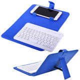 Portable PU Leather Wireless Keyboard Case for iPhone Protective Mobile Phone with Bluetooth Keyboard for iPhone 6 7 Smartphone red