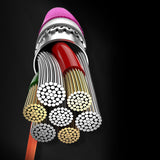 Rainbow Braided USB Data Cable Fast Charging Cord for iOS or Android Mobile Phones for Android
