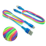 Rainbow Braided USB Data Cable Fast Charging Cord for iOS or Android Mobile Phones for Android