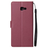 For Samsung J4 plus Flip-type Leather Protective Phone Case with 3 Card Position Buckle Design Phone Cover  Red wine