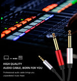 Jack 3.5mm to 6.35mm Adapter Audio Cable for Mixer Amplifier CD Player Speaker 6.5mm 3.5 Splitter Jack Male Audio Cable