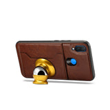 For HUAWEI Nova 3i 2 in 1 Retro PU Leather Wallet Stand Non-slip Shockproof Cell Phone Case brown