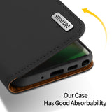 DUX DUCIS For Samsung NOTE 10 PLUS Luxury Genuine Leather Magnetic Flip Cover Full Protective Case with Bracket Card Slot black