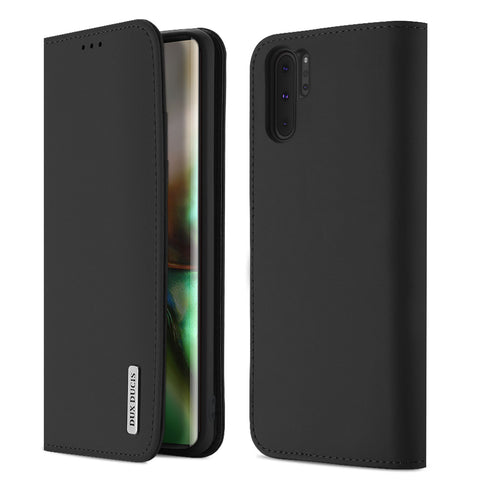 DUX DUCIS For Samsung NOTE 10 PLUS Luxury Genuine Leather Magnetic Flip Cover Full Protective Case with Bracket Card Slot black