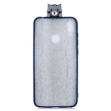 For Huawei Y7 2019 3D Cartoon Lovely Coloured Painted Soft TPU Back Cover Non-slip Shockproof Full Protective Case big face cat