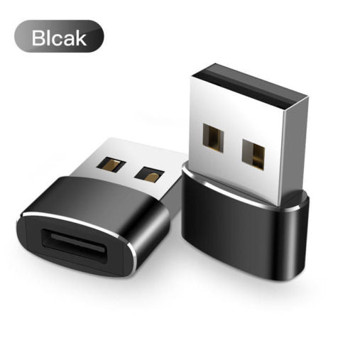 USB-C Male Type C to USB Adapter 2.0 A Female Data Converter Connector Adapter black