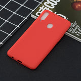 For Samsung A10S A20S Shockproof TPU Back Cover Soft Candy Color Frosted Surface Mobile Phone Case red