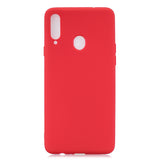 For Samsung A10S A20S Shockproof TPU Back Cover Soft Candy Color Frosted Surface Mobile Phone Case red