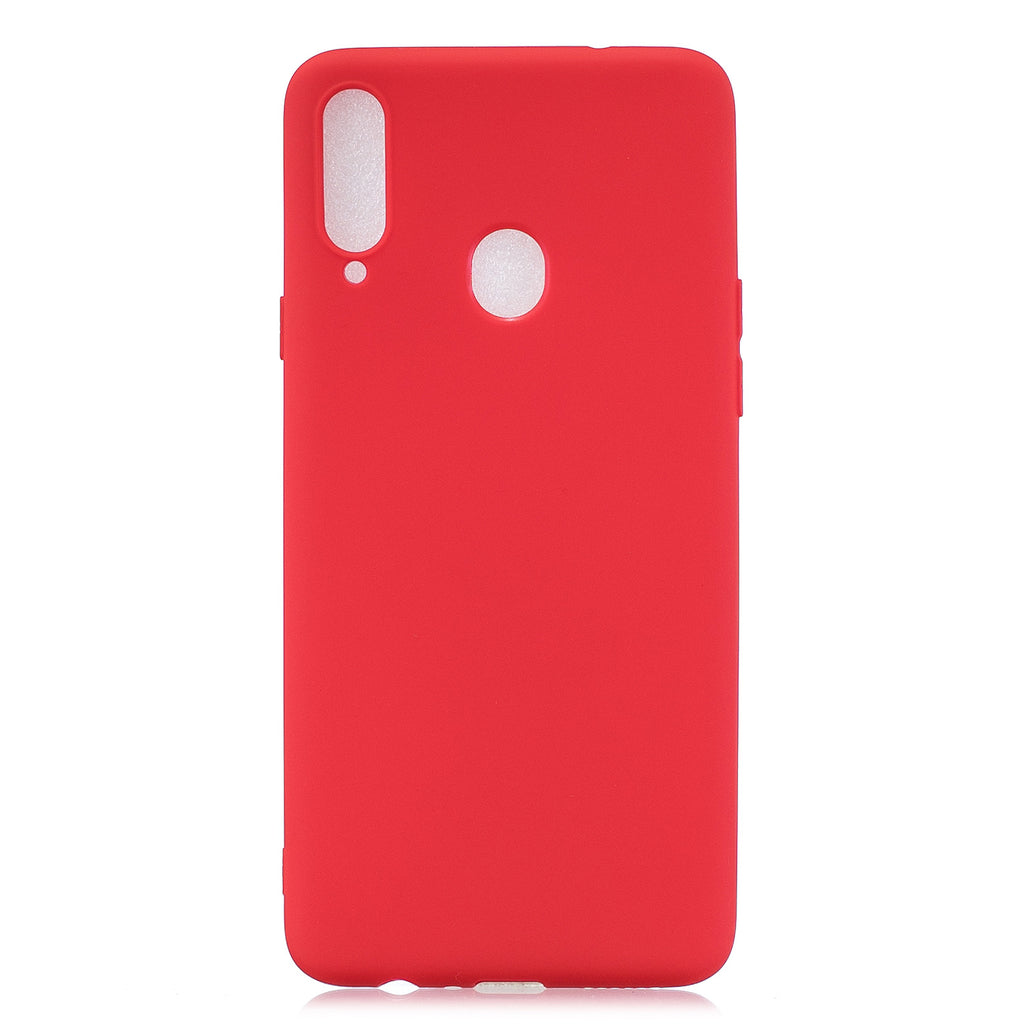 For Samsung A10S A20S Shockproof TPU Back Cover Soft Candy Color Frosted Surface Mobile Phone Case red
