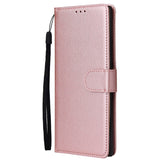 For HUAWEI PSmart 2020/Y5P/Y6P PU Leather Mobile Phone Cover with 3 Cards Slots Phone Frame Rose gold